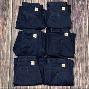 Lot of 6 Carhartt FR Flame Resistant CAT 2 Pants Mens 31x30 Navy Blue 371-20